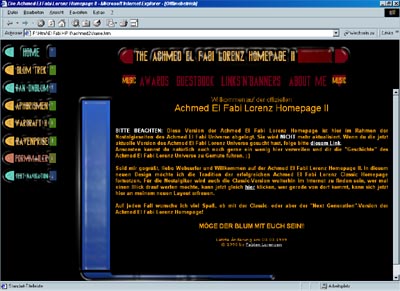 Die Startseite der Achmed El Fabi Lorenz Homepage II (39K)