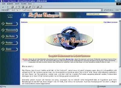 Die Startseite des El Fabi Universe V.3.6 (29K)