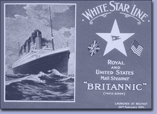 Werbeplakat der White Star Line anlässlich des Stapellaufs der Britannic, 1914
