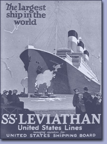Werbeplakat der United States Line mit der Leviathan