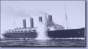 Die deutsche U-20 torpediert die Lusitania, 1915
