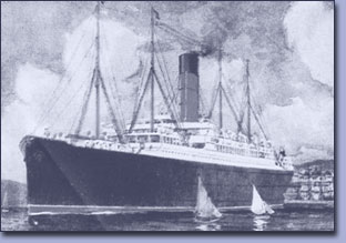 Der Cunard Dampfer Carpathia, der die Titanic-Überlebenden an Bord nahm